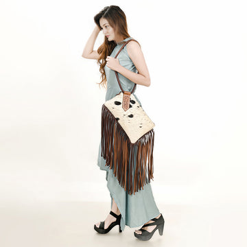 American Darling Wristlet Hand Tooled Hair On Genuine Leather Western Women Bag | Handbag Purse Travel Clutch